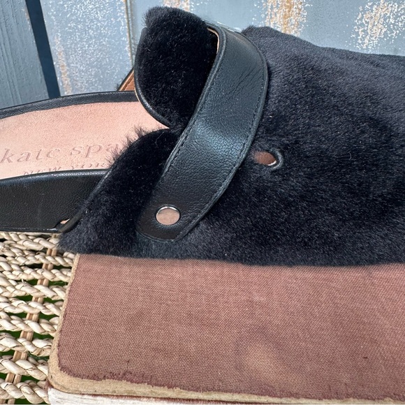 Kate Spade Cici Faux Fur Embellished Mules Flats Black Sz 7 - Picture 11 of 15